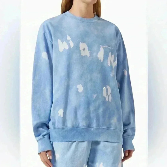 Sporty & Rich Tops - Sporty And Rich Blue Tie Dye Crewneck Side S